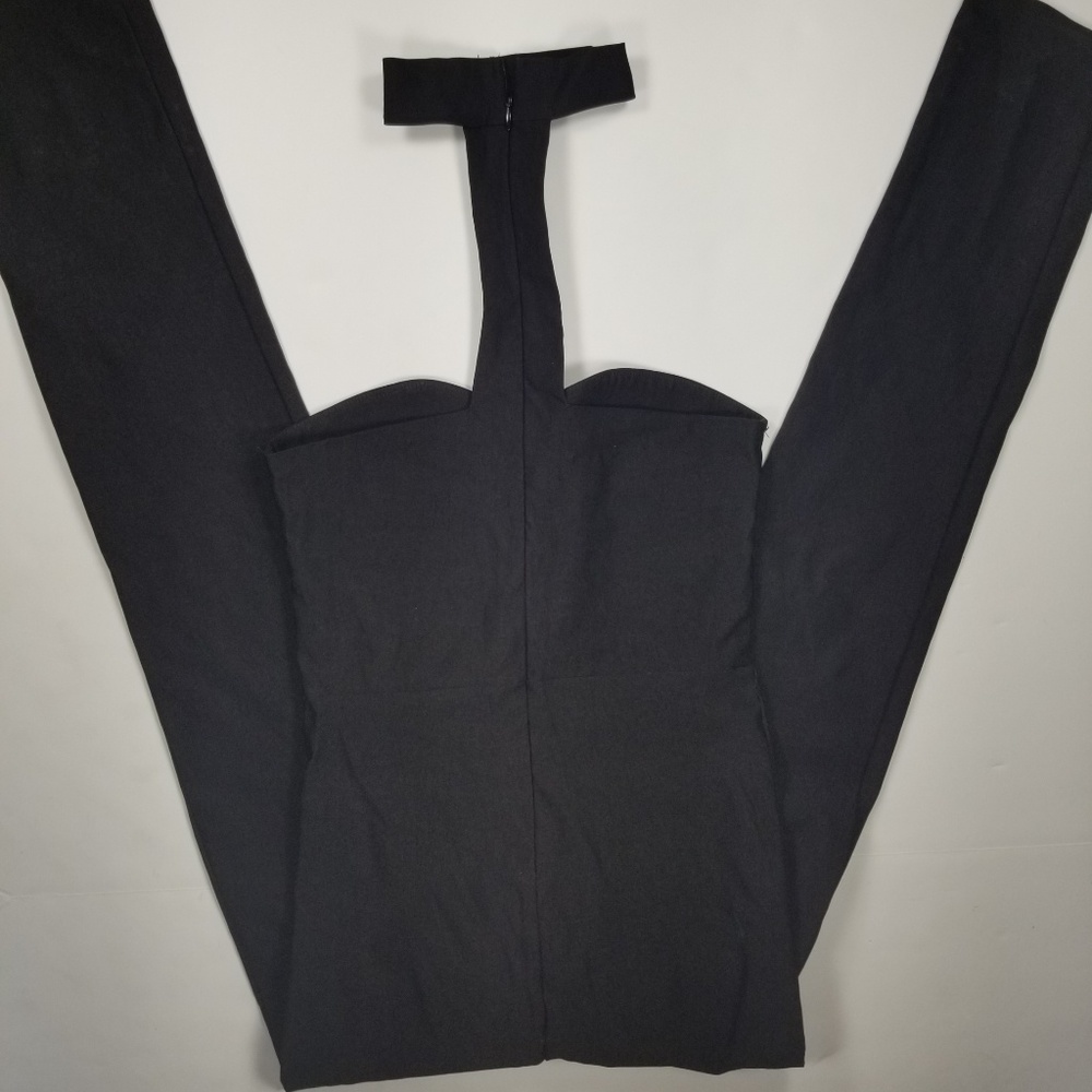 Fashion Nova Neck Deep Bodycon Jumpsuit Black M - Picture 2 of 7
